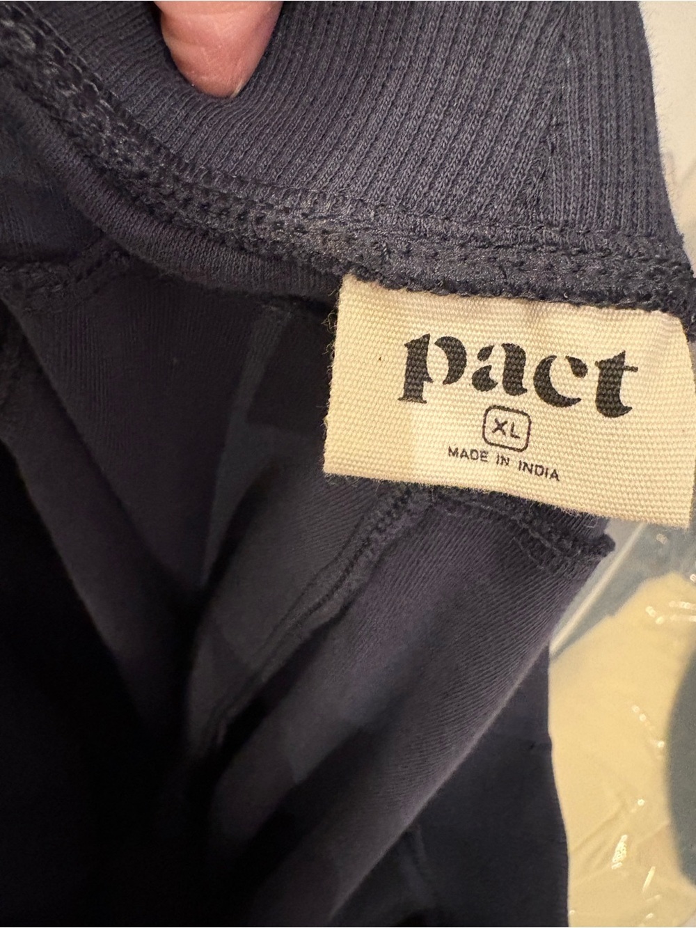 Pact Navy Organic cotton Pull-On Pants NWOT Size XL Slit at ankle - Picture 4 of 5